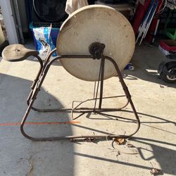 Antique Grinding Wheel with Cast Iron Seat