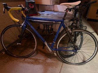 Blue Road Bike with Drop Handlebars