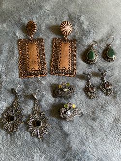 Earrings silver and 1 copper