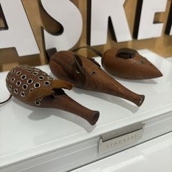 MCM Wooden Leather Hand Carved Mice Denmark 