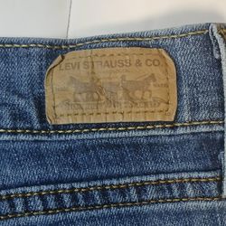 Levi's 515 Flare Jeans Women's 16 S/C Blue Cotton Blend Flap Back Pockets 