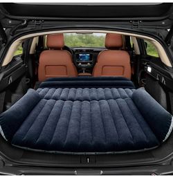 New-SUV Air Mattress, Inflatable Car Bed with Thickened Flocked Surface, Adjustable Side Bolsters, Upgraded 3-Valve Design, Foldable Camping Mattress