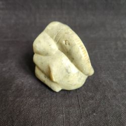 Vtg Mini Carved Stone Marble Elephant Statue Paperweight