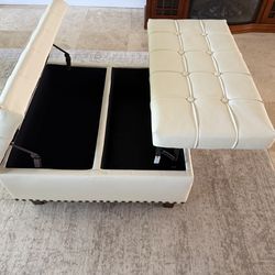 Cream storage ottoman/coffee table