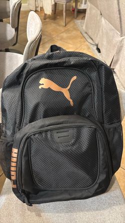 Puma Black Backpack with Gold Logo