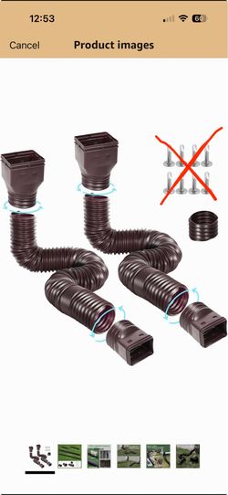 Gutterlix Flexible Gutter Downspout Extensions, Connectable Downspout Extender with 58"+ 67" Extendable Pipe, Thickened Down spout Drain Extension for