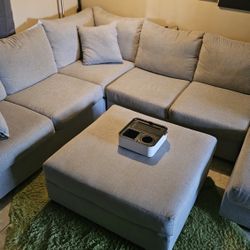 Ashley U Shaped Sectional with Ottoman