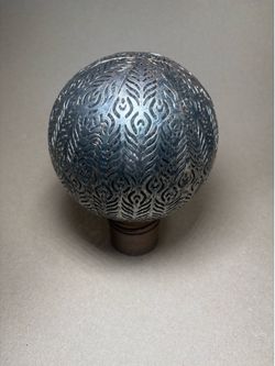 etched or embossed decorative metal sphere