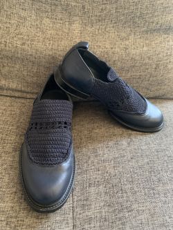 Versace stringata vitel navy dress shoes men size 6