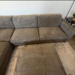 Gray Sectional Couch With Pillows