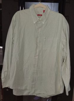 Izod Dress Shirt Mens Size XL Luxury Sport Light Green Pin Stripe