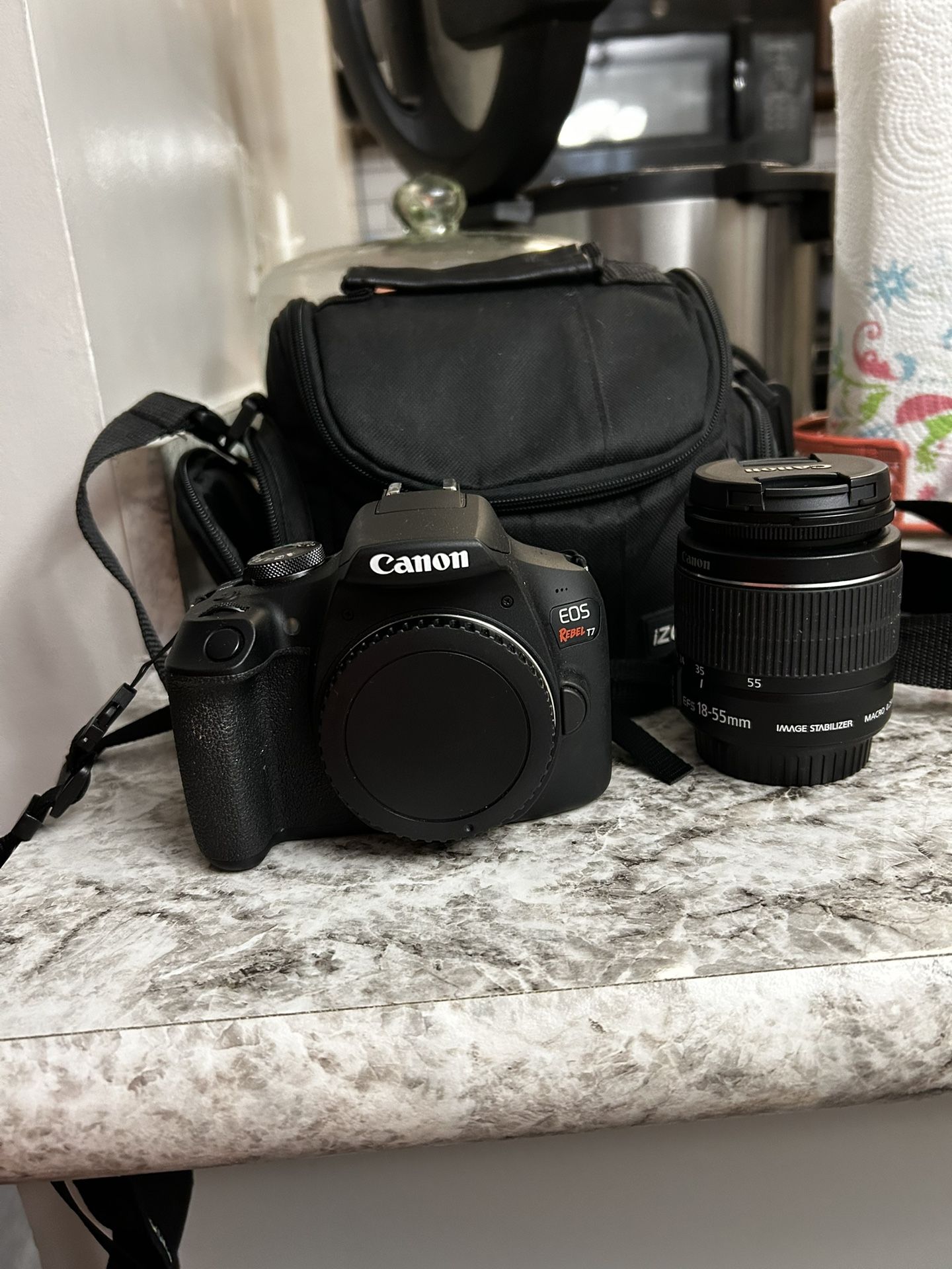 Canon EOS Rebel T7 DSLR Camera, Lense, Bag