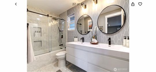 Glass shower sliding door (58” wide)