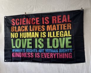 Pride Flag Love Kindness With Grommets 