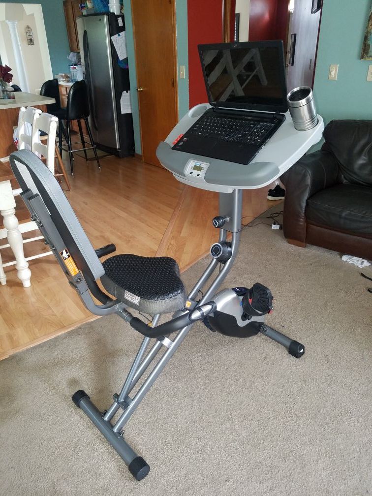 Exerpeutic WORKFIT 1000 Desk Station Folding Semi-Recumbent Exercise Bike