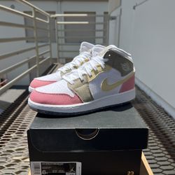 GS Jordan 1 Mid “Pastel Vivid Green Grind” (Size: 6y/7.5w)