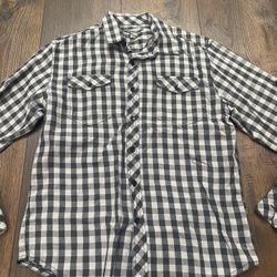 Men’s Gray And Black Long Sleeve Button Shirt Size Medium By Method #20
