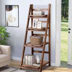 Brand New 45"Merch Wooden Shelf Multifunctional Foldable Ladder Shelf 