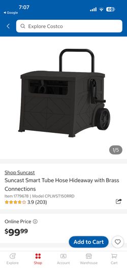 Suncast Smart Tube Hose Hideaway with Brass Connections