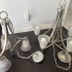 2 Chandler Silver With Bulbs 
