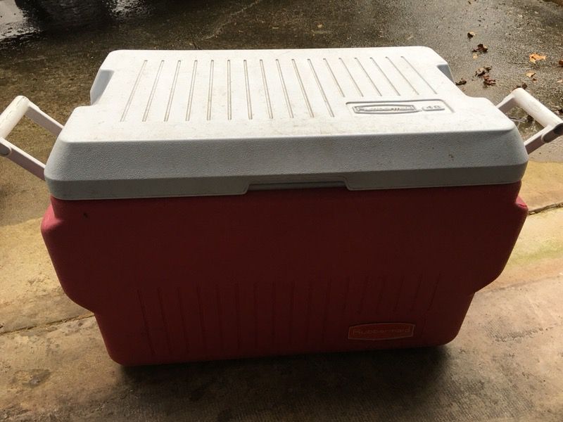Red hard Cooler with side handles