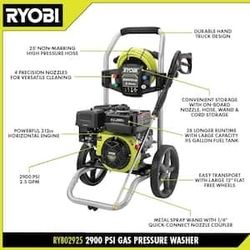 2900 PSI 2.5 GPM Cold Water Gas Pressure Washer with 212cc Engine