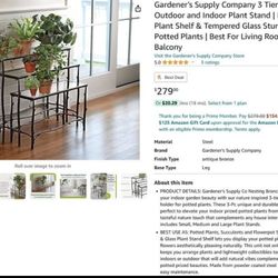 Nesting Glass Top Tables Display/Garden