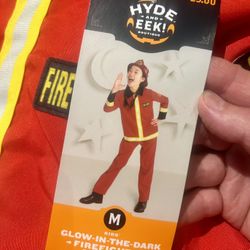 Kids Glow In The Dark Firefighter Costume 