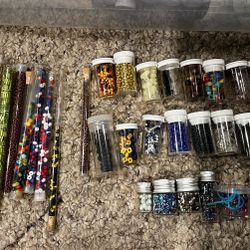 Lot of various jewelry making beads glass plastic metal beads see pics