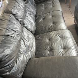 Grey Leather Couch