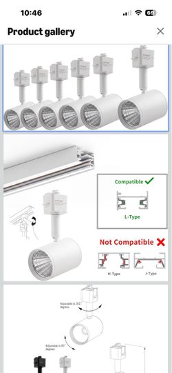 Brand New Set of 6 Track Lighting HEADS For Type L track