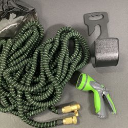  100 ft Expandable Garden Hose with 10 Function Sprays, Extra Strength Fabric