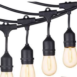 48Ft Solar String Light With 15 Bulbs Warm White