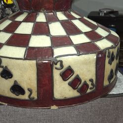 Circa 1970 overhead hanging POKER table light fixtures