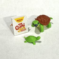 Tortoise (Turtle) + baby Hatchling (Gumi Yum Surprise - Widlife) Collectible Animal Figurine / Puzzle Toy — with instructions
