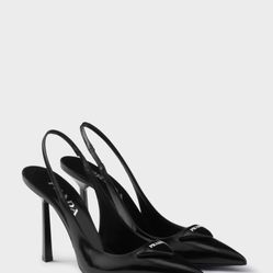 Prada Brushed Leather Slingback Pumps Size 9