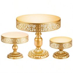 3PCS Gold Cake Stand Decorative, Iron Reusable Detachable Stable Cupcake Holder, Cupcake Holder, Cak