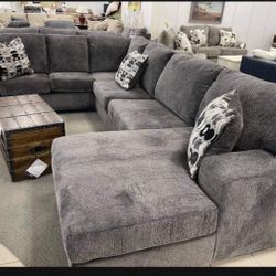 Oversized Dark Colored Ultra Comfort Couch | Sofa | Sectional With Chaise 👉 Living Room Set 3 Pieces💥 Color Options 🌈 Fastest Delivery 