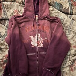 Supreme Collaboration w/ True Religion Purple Zip up hooded sweatshirt Limited edition size Large Brand New DS