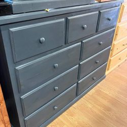 Pinewood Dresser 9 Drawer Grey 