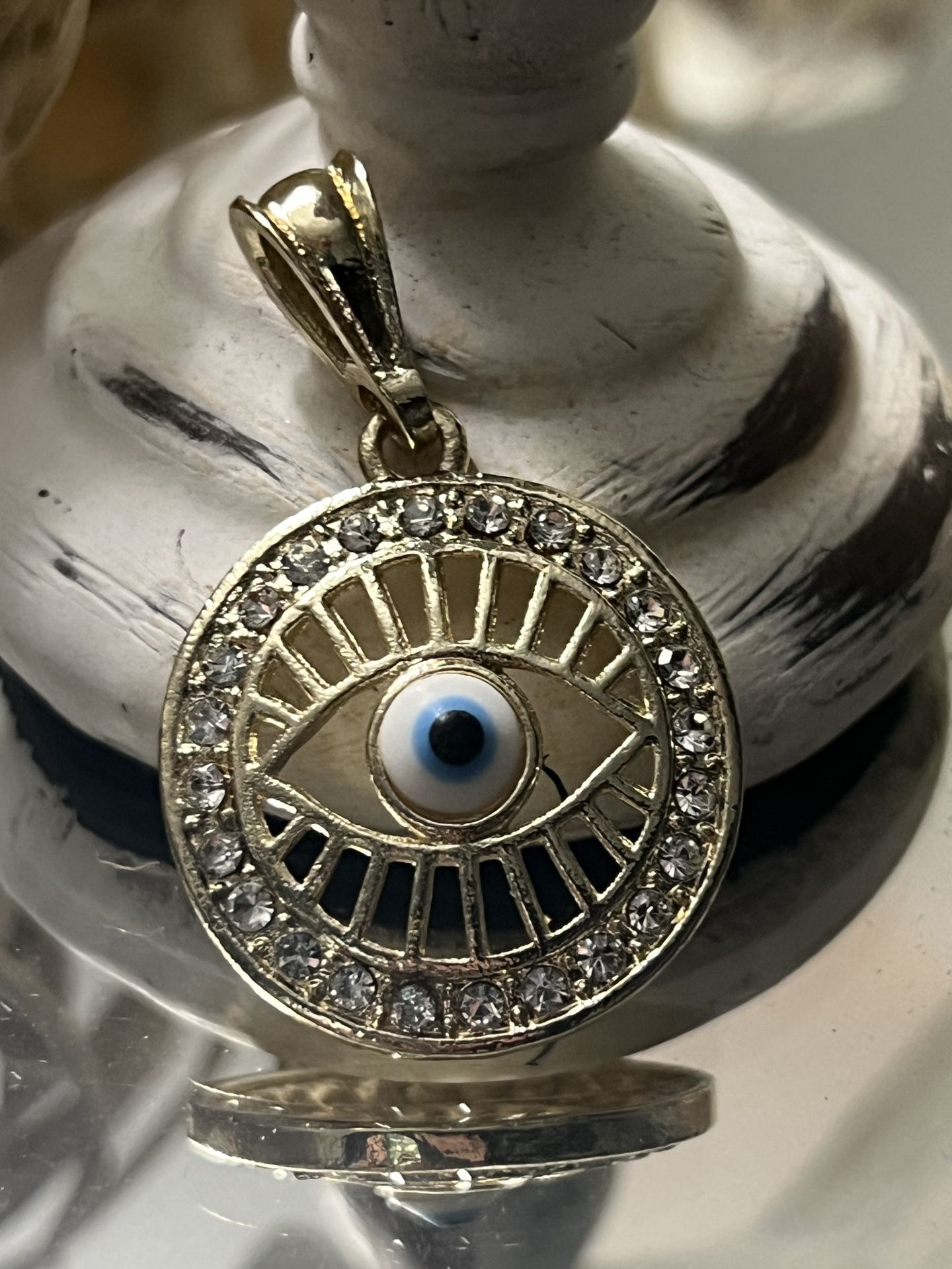 Evil Eye Gold Plated Medallion Pendant