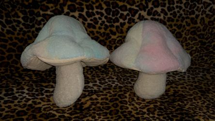 Mushroom Plush Pillows Set of 2