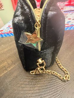 GWP Dior Black Velvet Bag with Gold Chain