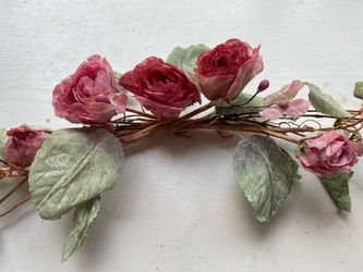Artificial Pink Rose Floral Stem Spray