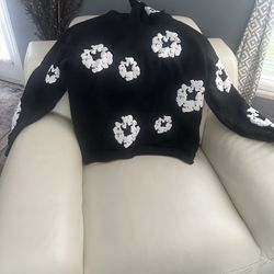 denim Tear Men’s Hoodie, Black And White Men’s Size Small