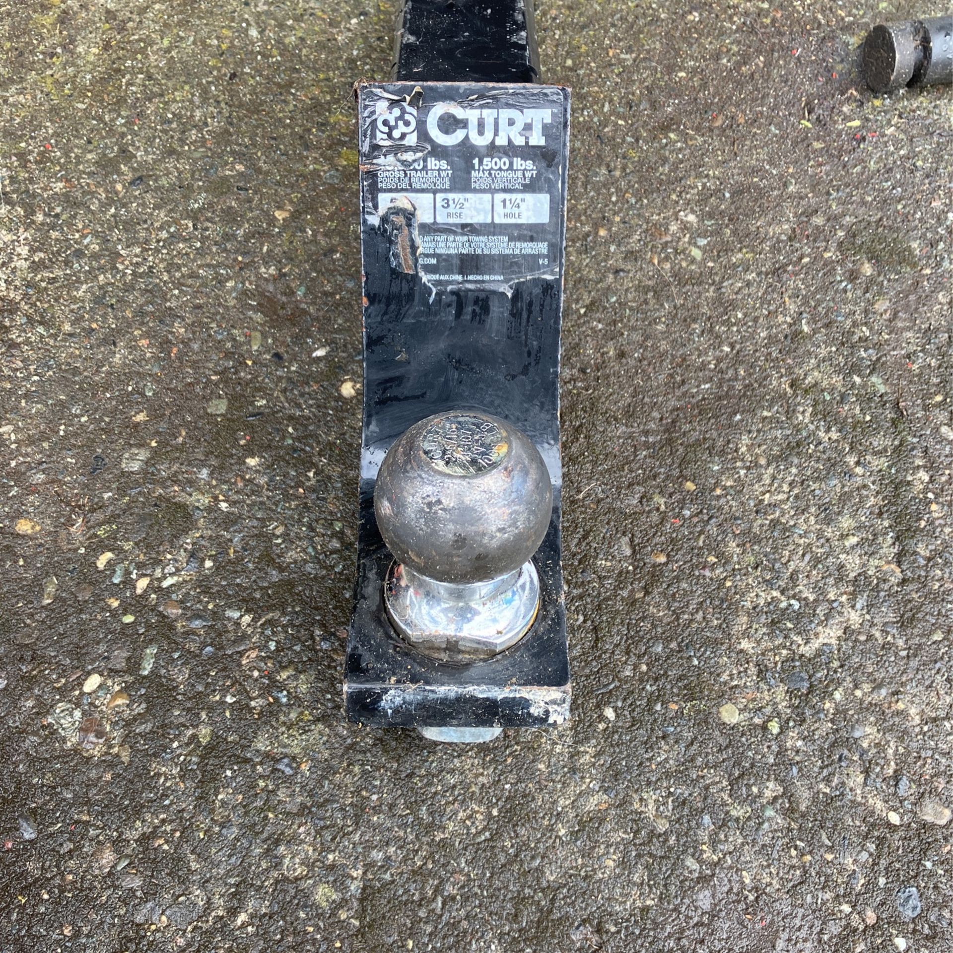 Trailer hitch for a 3 inch receiver with 2 5/16 inch ball 5 inch drop