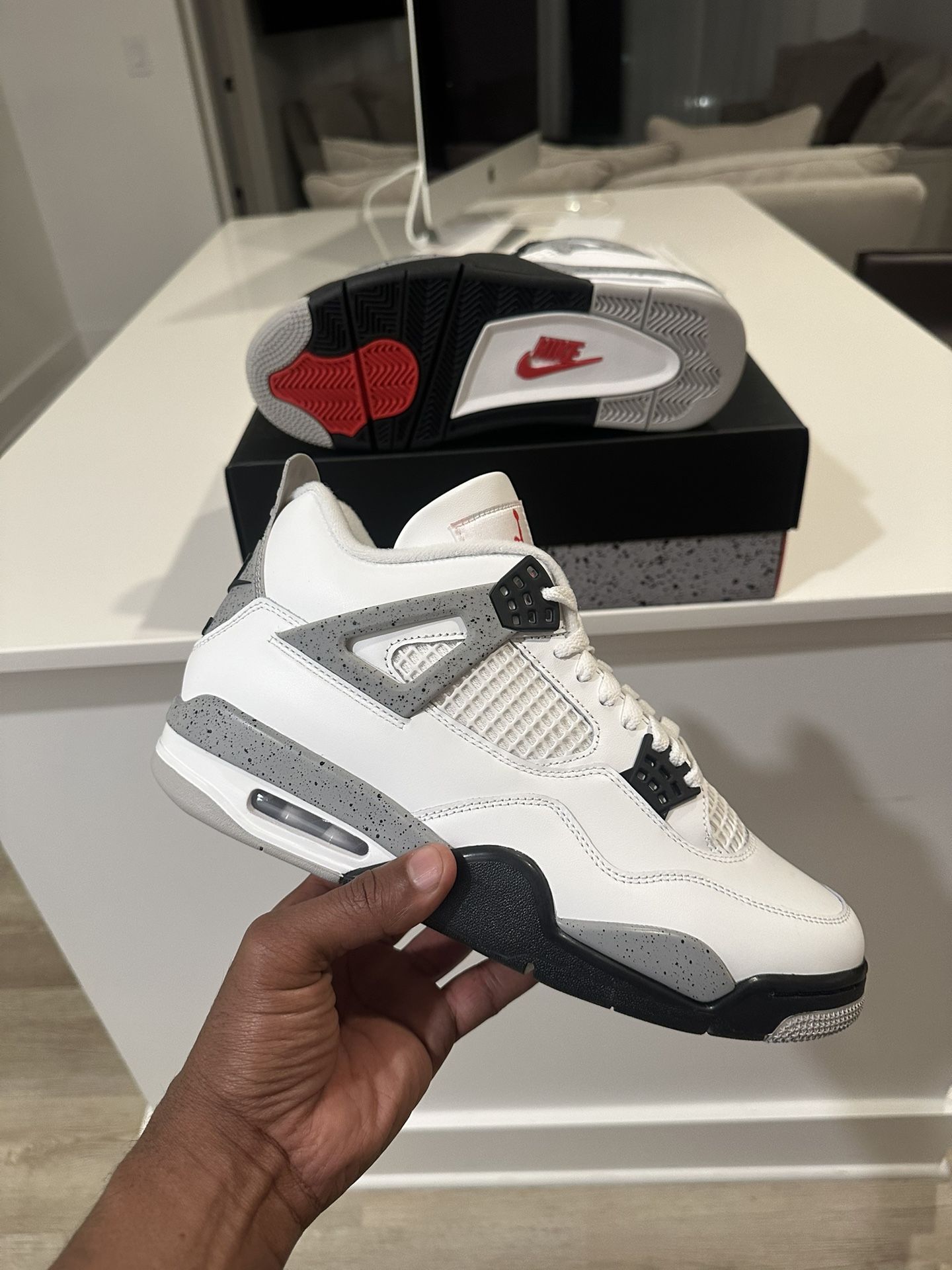 Jordan 4 White Cement Size 10 with Receipt.