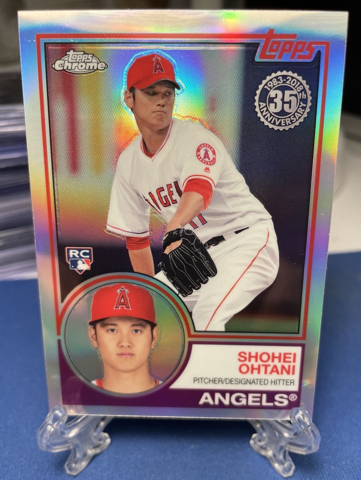 Shohei Ohtani 2018 Rookie Dodgers Topps Chrome Refractor 35th