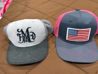 Two Embroidered Trucker Snapback Hats (price negotiable)
