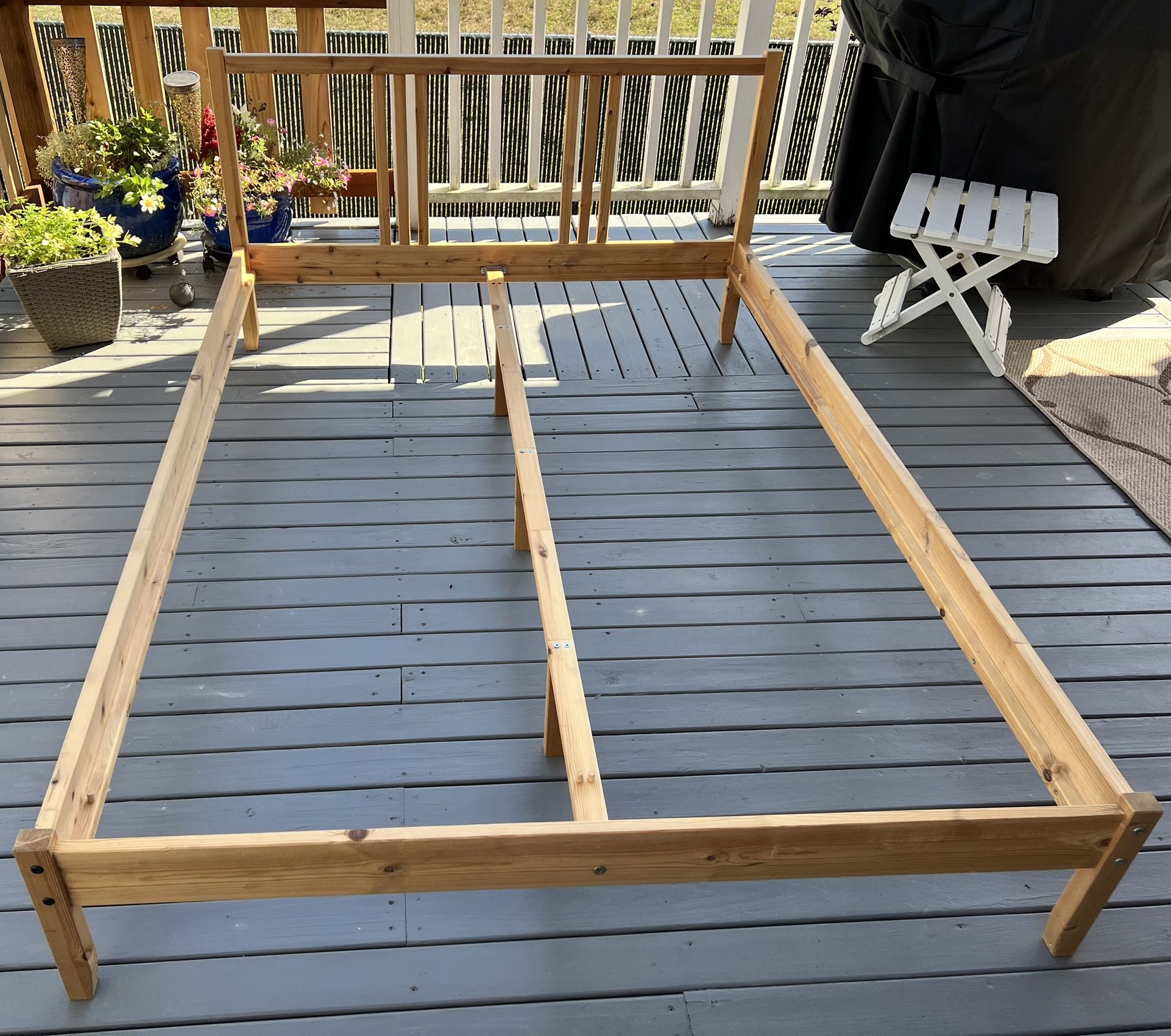 Full Size IKEA Wood Platform Bed